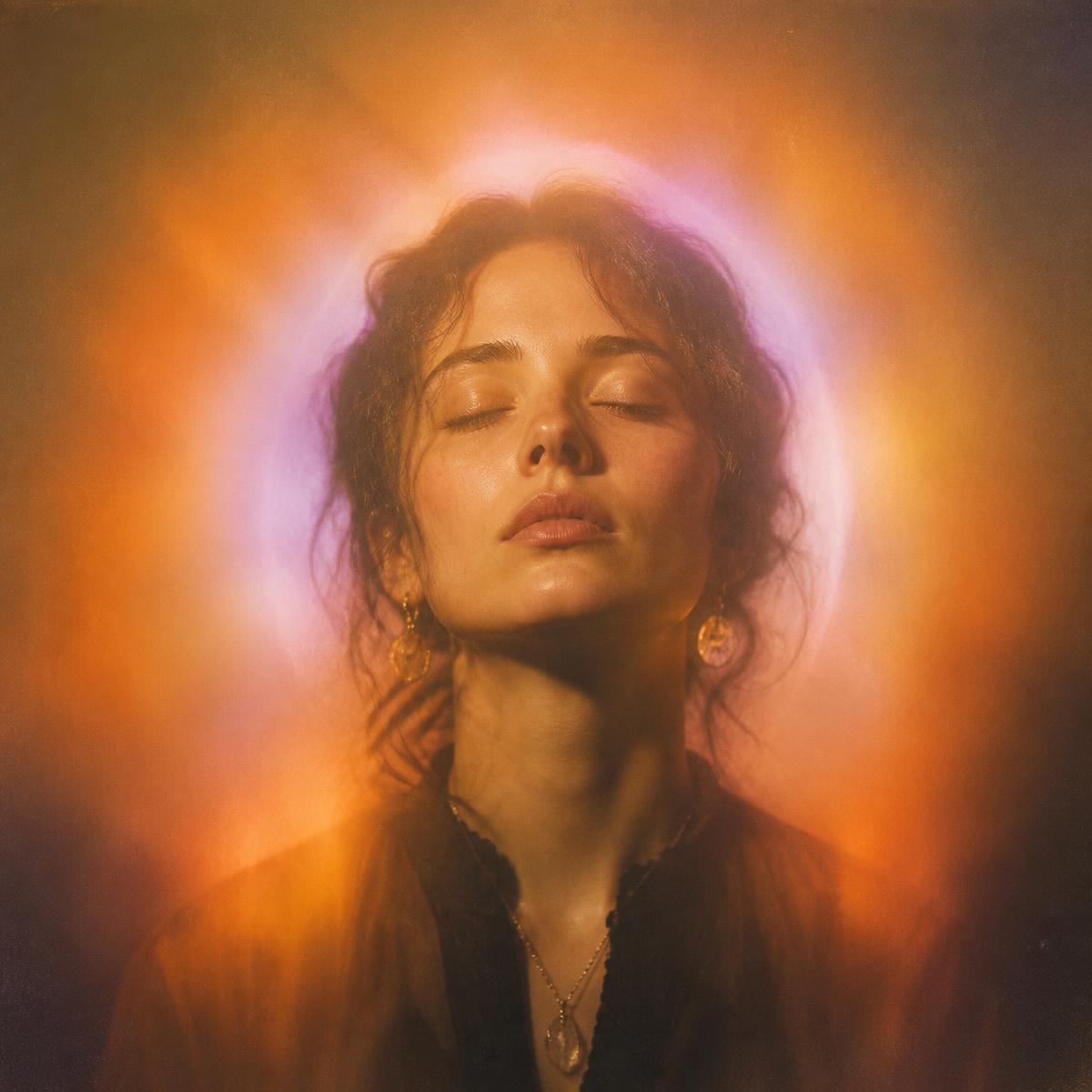Aura photograph showing colorful energy around a person
